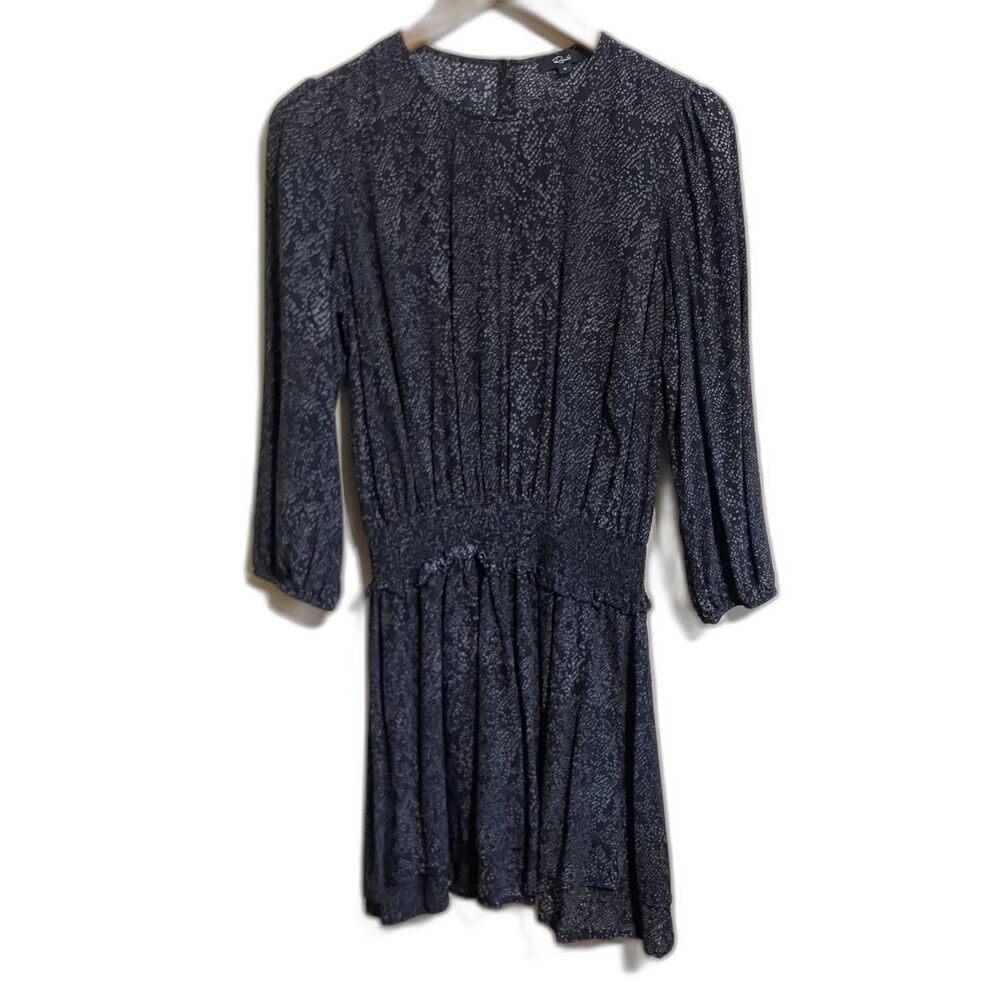 Rails Inez Slate Python Grey Snake Print Smocked … - image 1